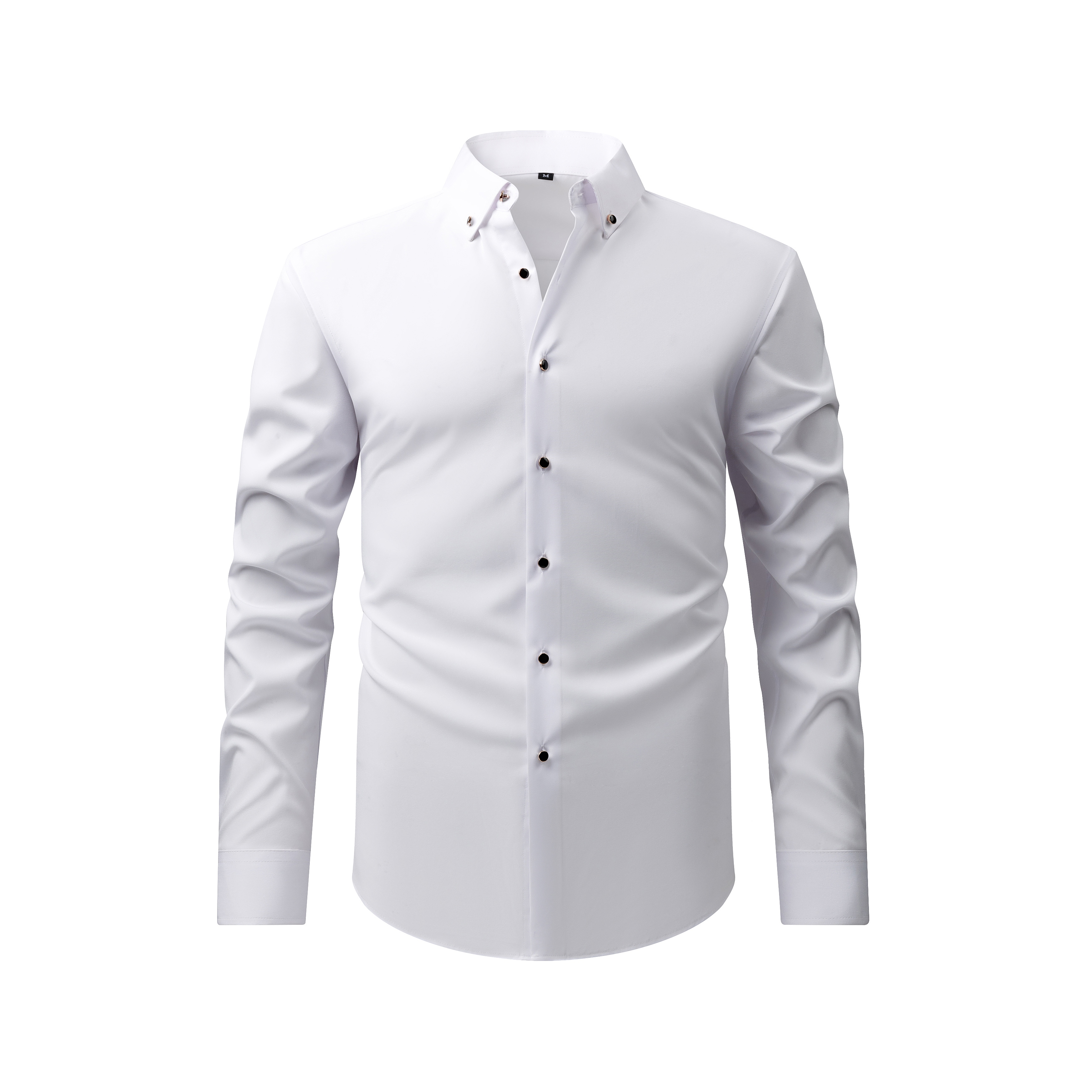 Men's Diamond Button Long Sleeve Shirt, Stretch Fabric, Spring & Autumn, Business Casual, Hot-selling Cross-border Foreign Trade New Top - thumbnail