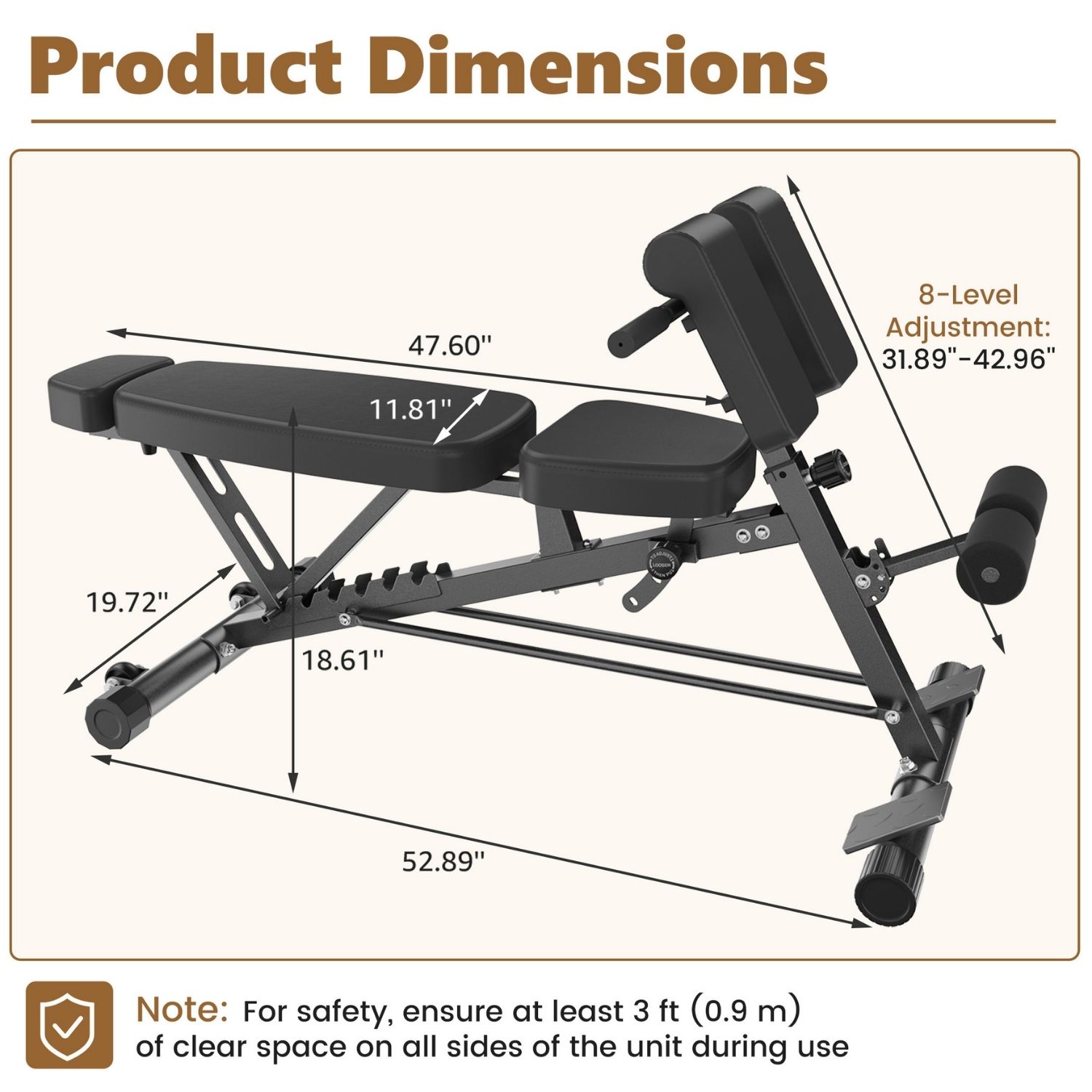 FID Multi-Functional Workout Bench, Roman Chair And Ab Sit-up Bench, Adjustable Incline Decline Flat Bench For Full Body Training image 5