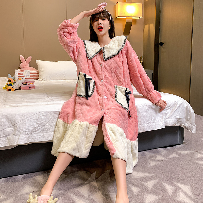 Title 5, Pajamas Women Autumn And Winter Thickened Long-...