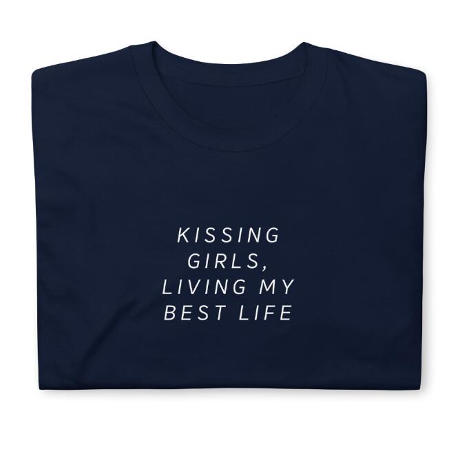 European And American Kissing Girl WLW Pride Short Sleeve Unisex T-shirt