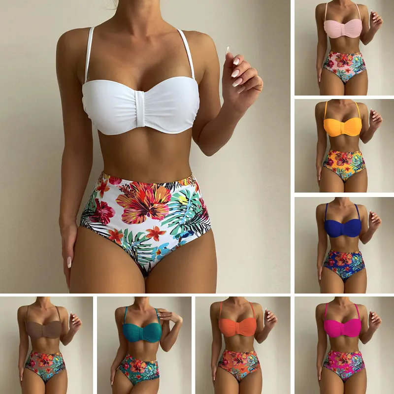 Women's Floral Print Spaghetti Strap Bikini Bathing Suit 2