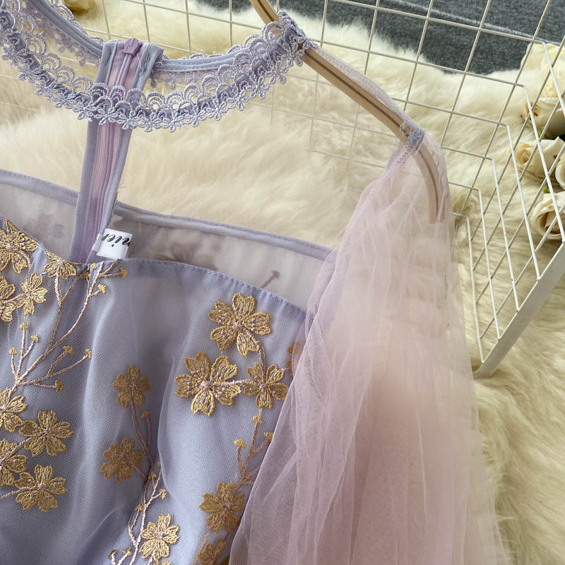Embroidered Mesh Midi Dress, picture 4 of 7