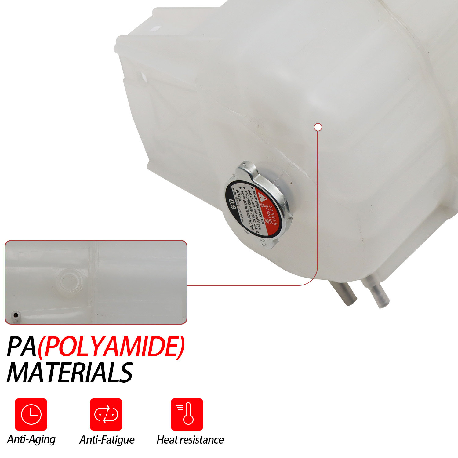 Coolant Overflow Tank Compatible With 2003-2004  International 7600 7700 White — foto 4