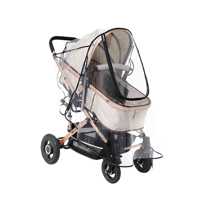 Baby Stroller Transparent Raincoat Windshield For All Seasons — foto 3