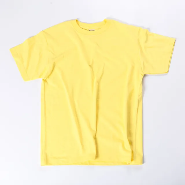 Solid Color Cotton Men's And Women's Short sleeved T shirts Yellow - Shop at LoveMi