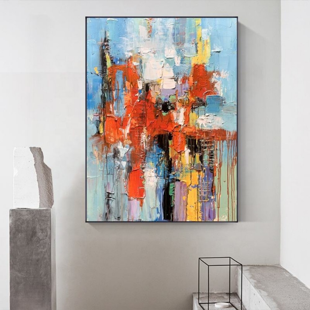 Handmade Oil Painting Canvas Wall Art Decoration Modern Abstract For Home Living Room Decor Entrance Niche Art Installation Rolled Frameless Unstretched Painting 4