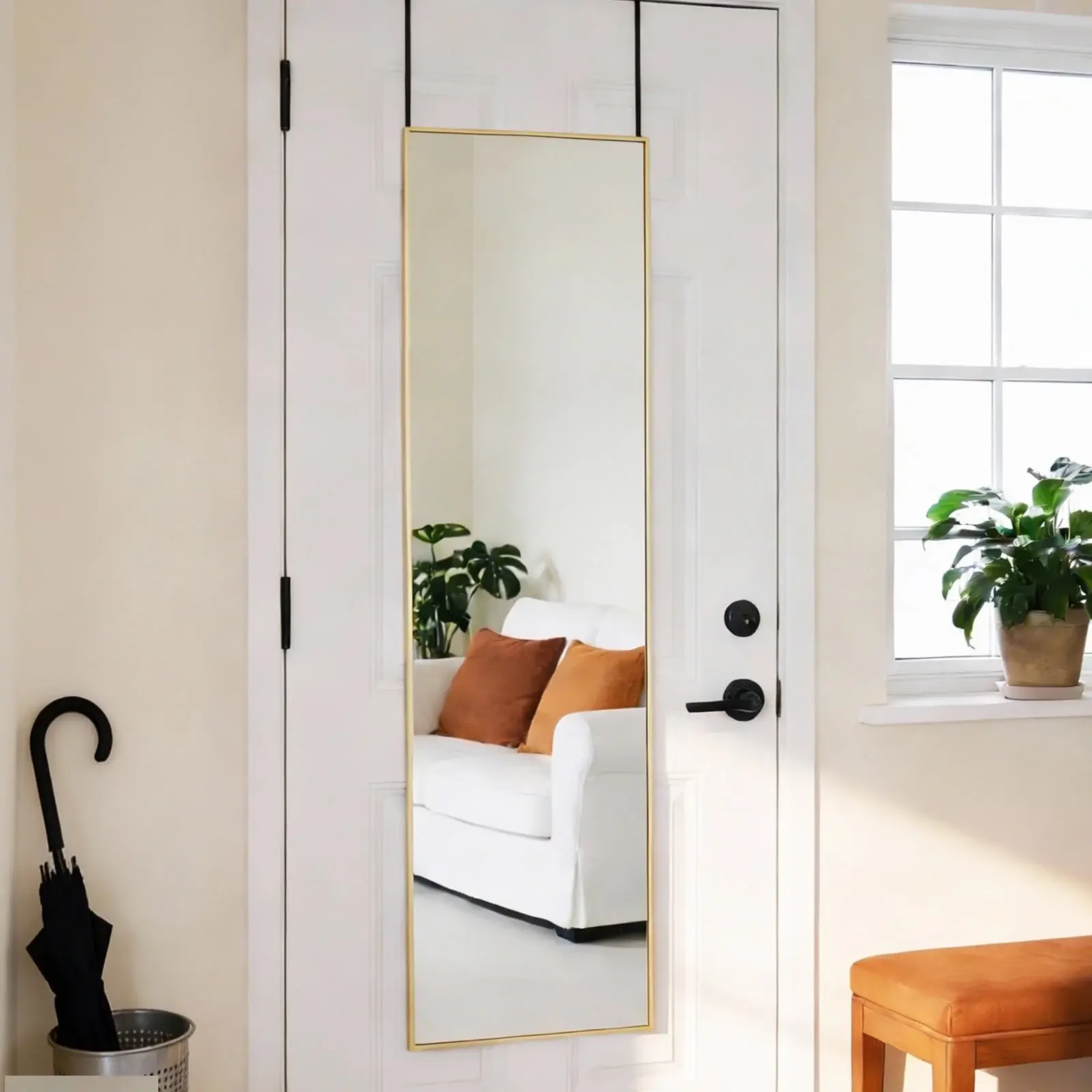 Floor-standing Wall-mounted Mirror, Aluminum Frame, High-definition Glass, Suitable For Bedrooms, Living Rooms And Entrances
