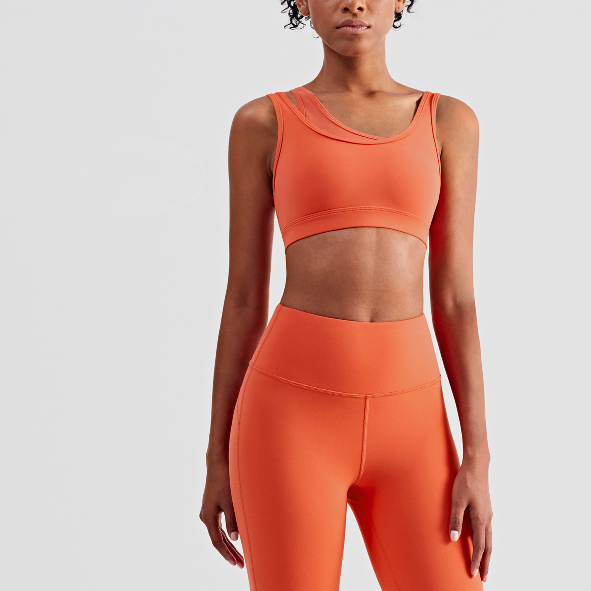 Title 10, Fake Two-piece Mesh Sports Bra