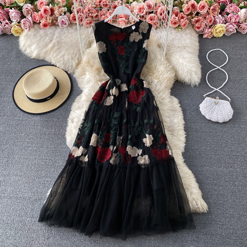 Mesh Floral Embroidered Dress, picture 5 of 5
