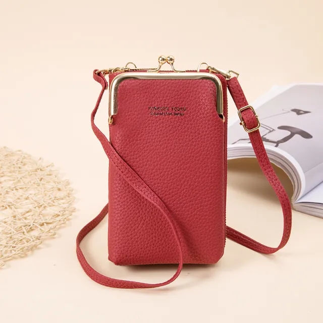 Crossbody Shoulder Bag Large Capacity Multi function Wallet Red - Shop at LoveMi