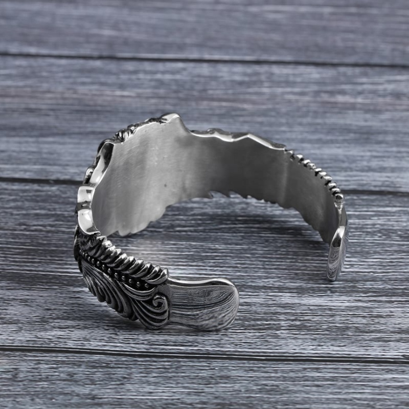 Domineering Lion Head Titanium Steel Hand Jewelry  Bracelet