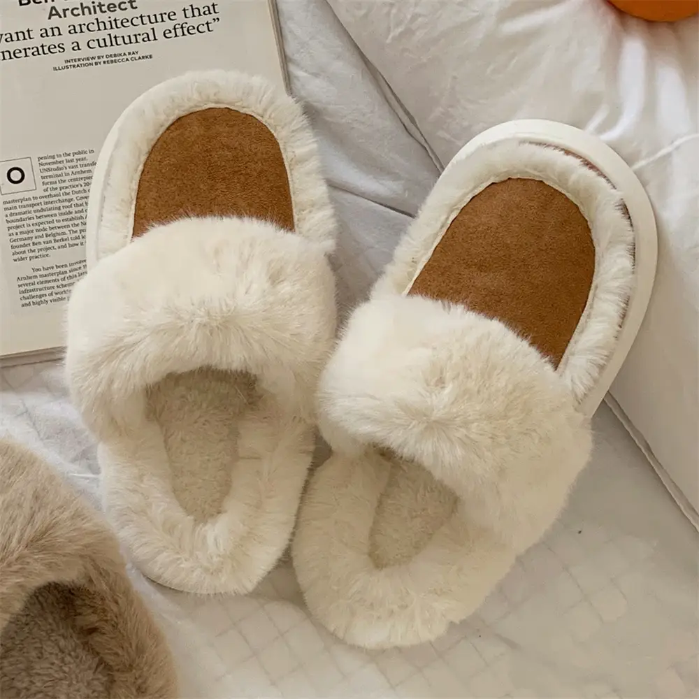 Women's Fashion Casual Vintage Style Collision Color Cotton Slippers