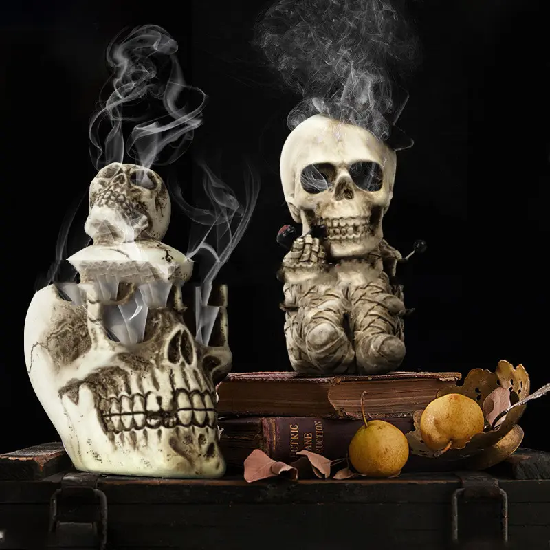 Resin Crafts Halloween Decorations Home Skull Aromatherapy Decor