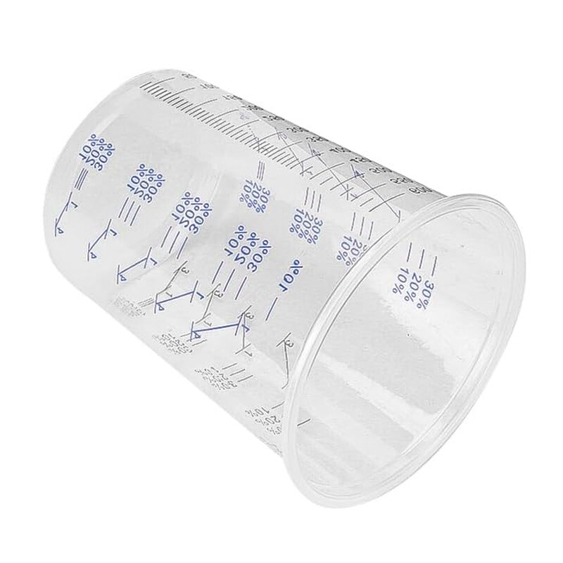 50X Clear Paint Plastic Mixing Cups 600CC Calibrated Measuring Polypropylene New