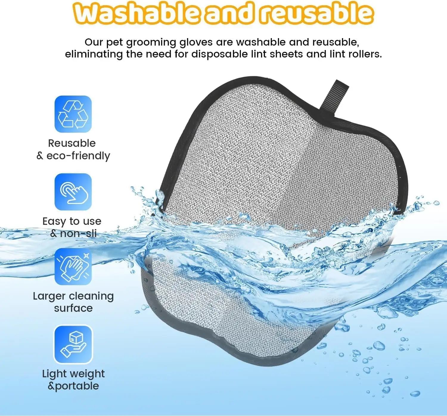 Pet Hair Removal Glove For Dogs & Cats, Upgraded Reusable Electrostatic Pet Hair Remover Glove, Magic Brush Mitt Tool For Couch, Furniture, Bed, Clothing, Carpe
