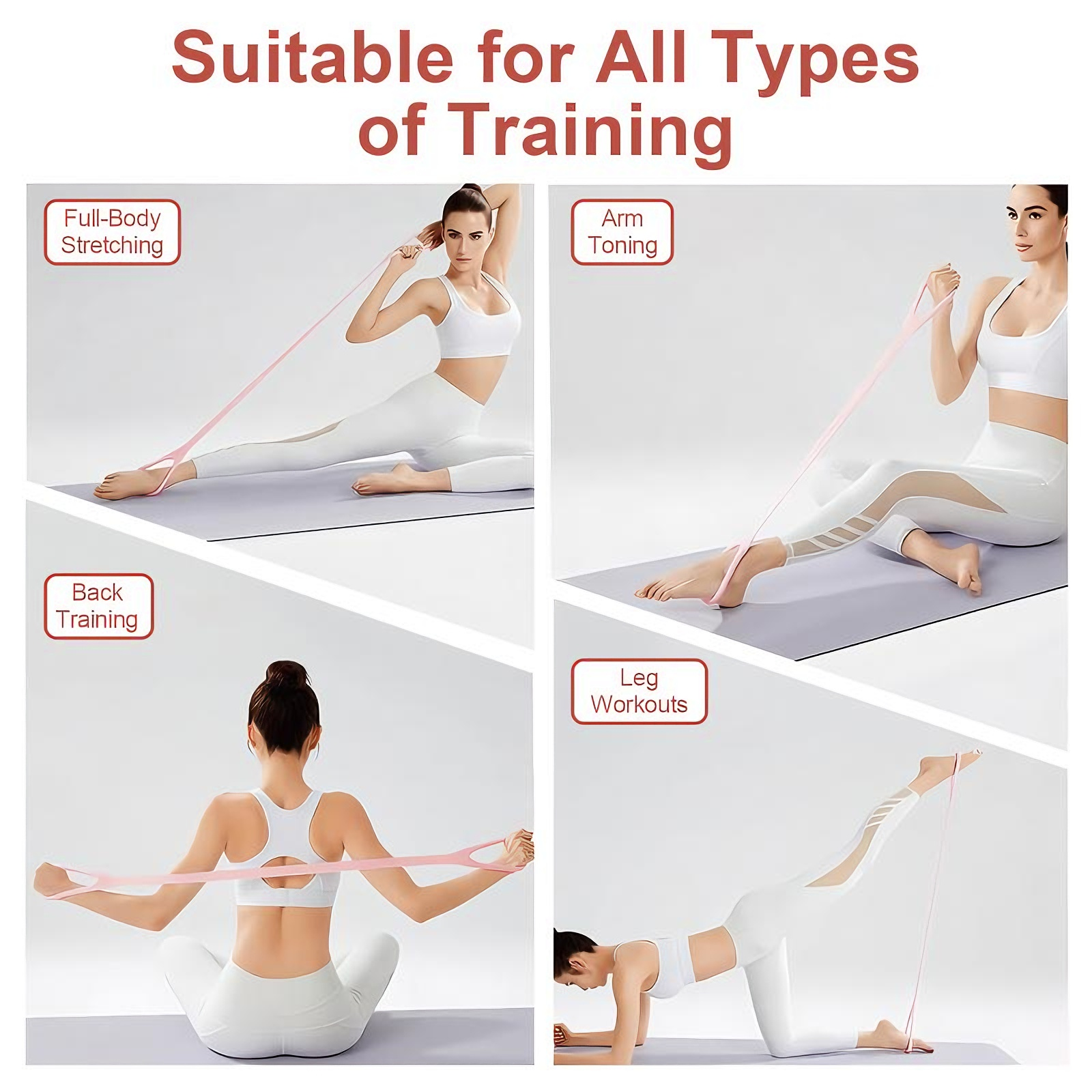 1P 8-shaped Silicone Yoga Resistance Band -  Elastic Fitness Stretching Rope, Suitable For Back, Waist, And Arm Exercises - Suitable For Home, Gym, And Outdoor Workouts Comprehensive Resistance Boxing