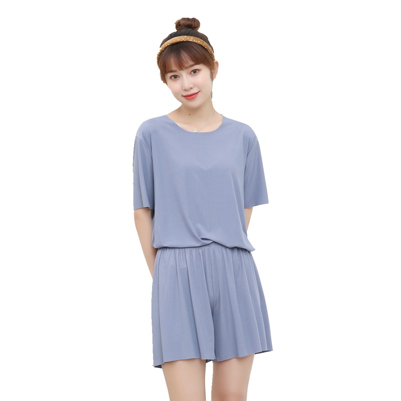 Title 1, Ice silk soft soft short sleeve shorts suit