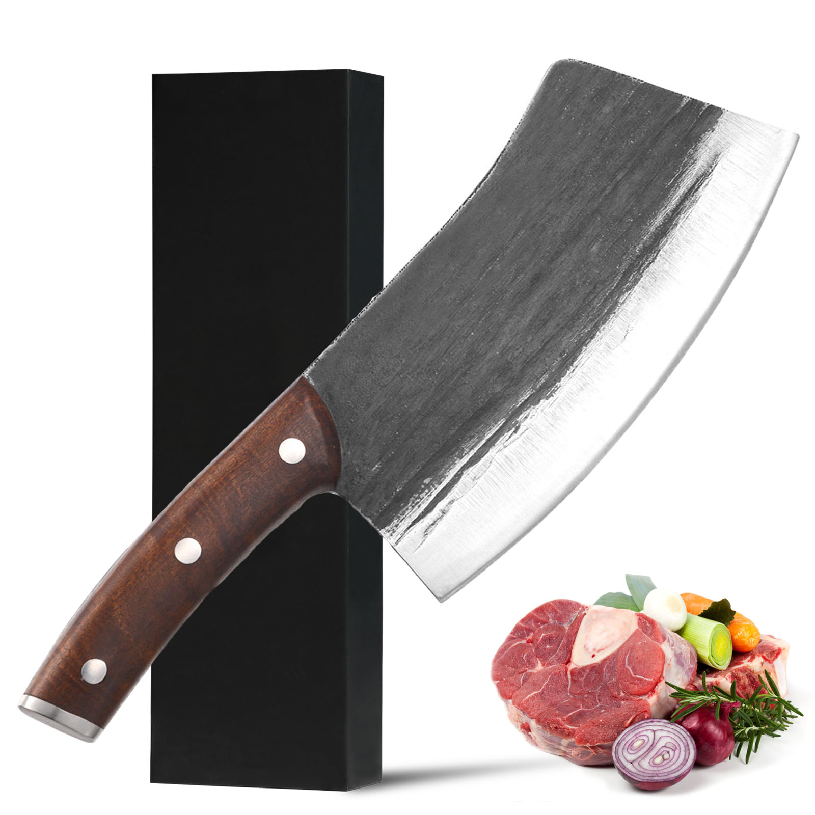 Meat Cleaver Knife Heavy Duty Japanese Hand Forged Chef Knife, Cleaver Knife For Meat Cutting