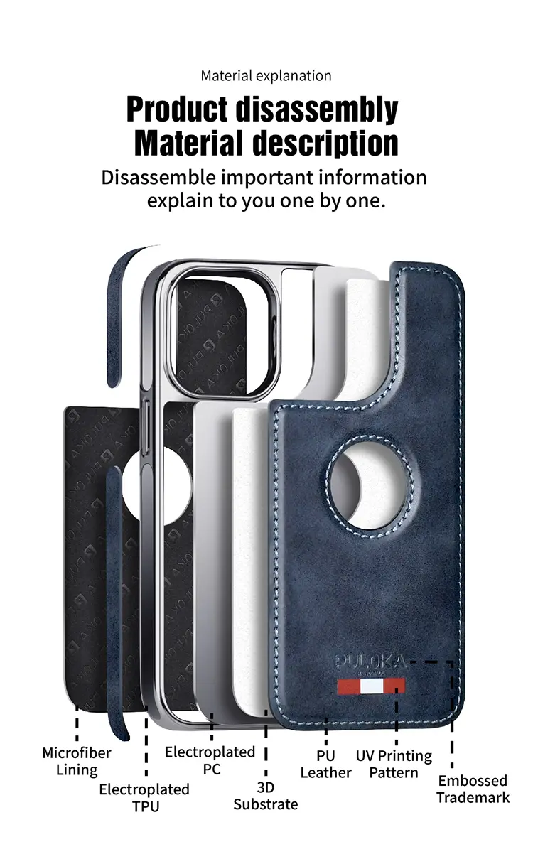 Latest PU Leather Plating Cell Phone Case Cover