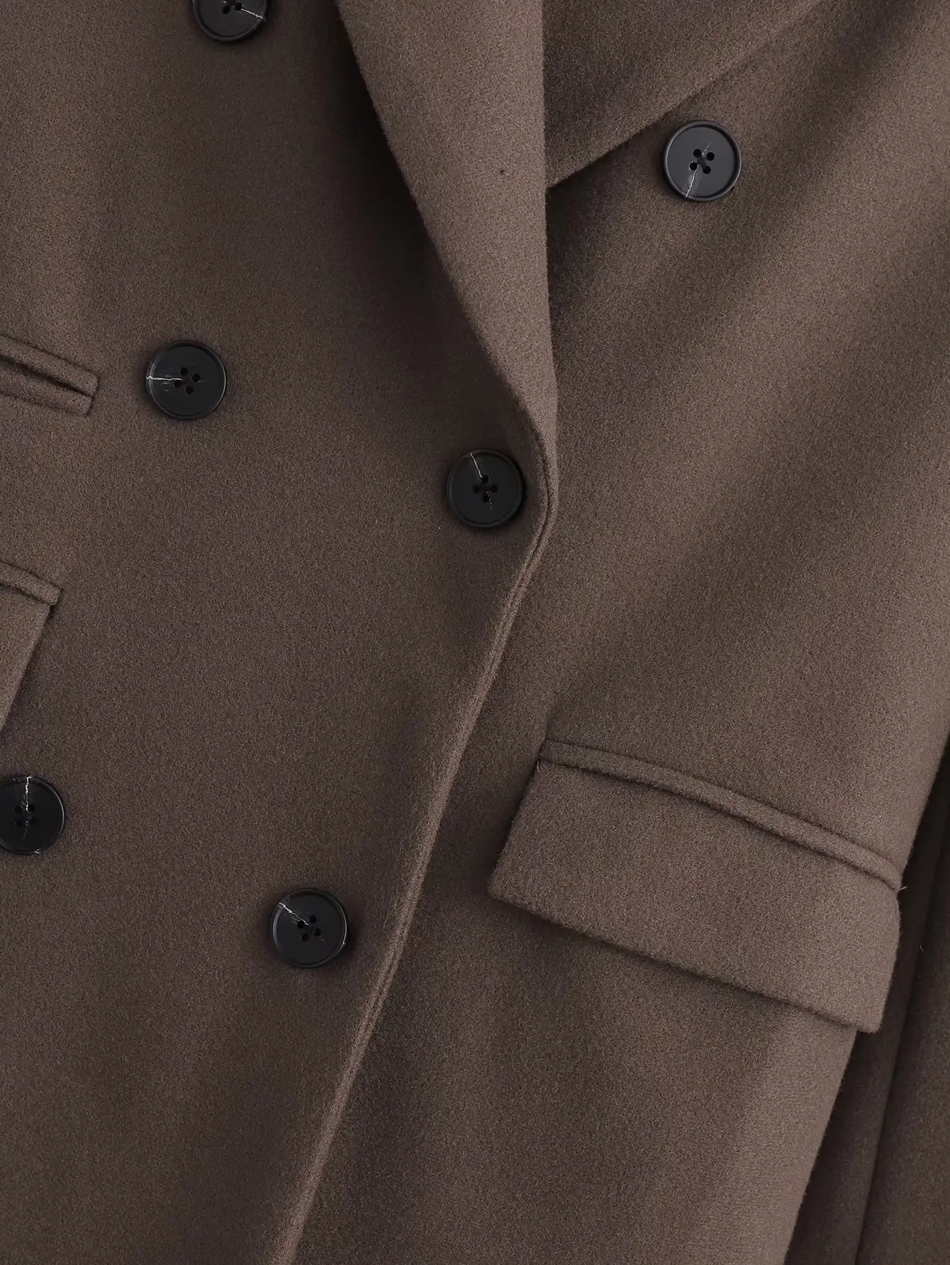 Retro Lapel Double Breasted Temperament Loose Jacket