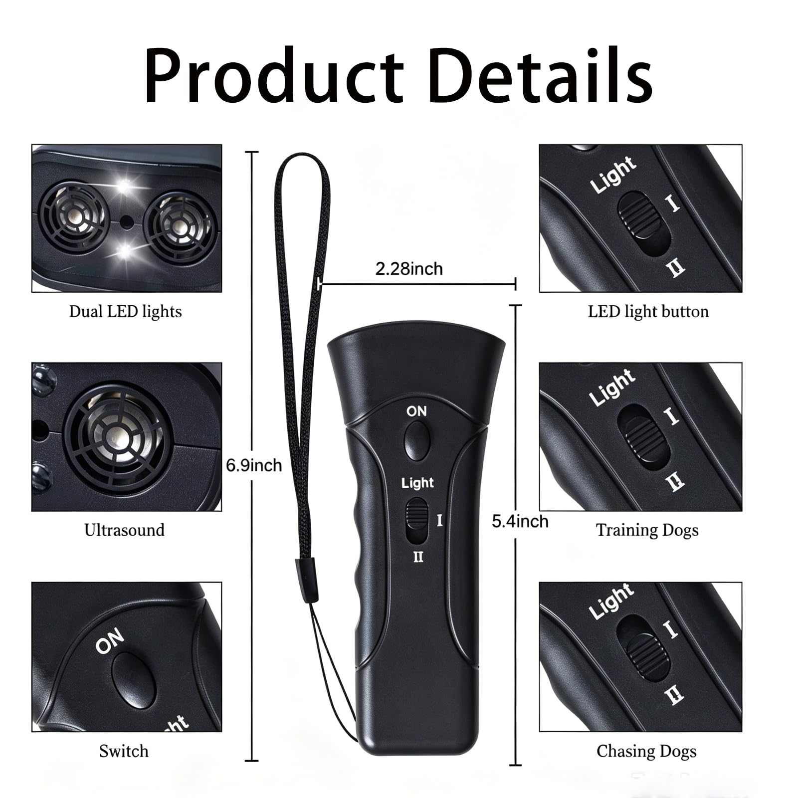Trainer Ultrasonic For Dogs, Anti Barking Device, Portable Ultrasonic Dog Barking, Anti Barking Dog Training Device With Flashlight With LED Light, 3 Training Modes For Indoor Outdoor — foto 4