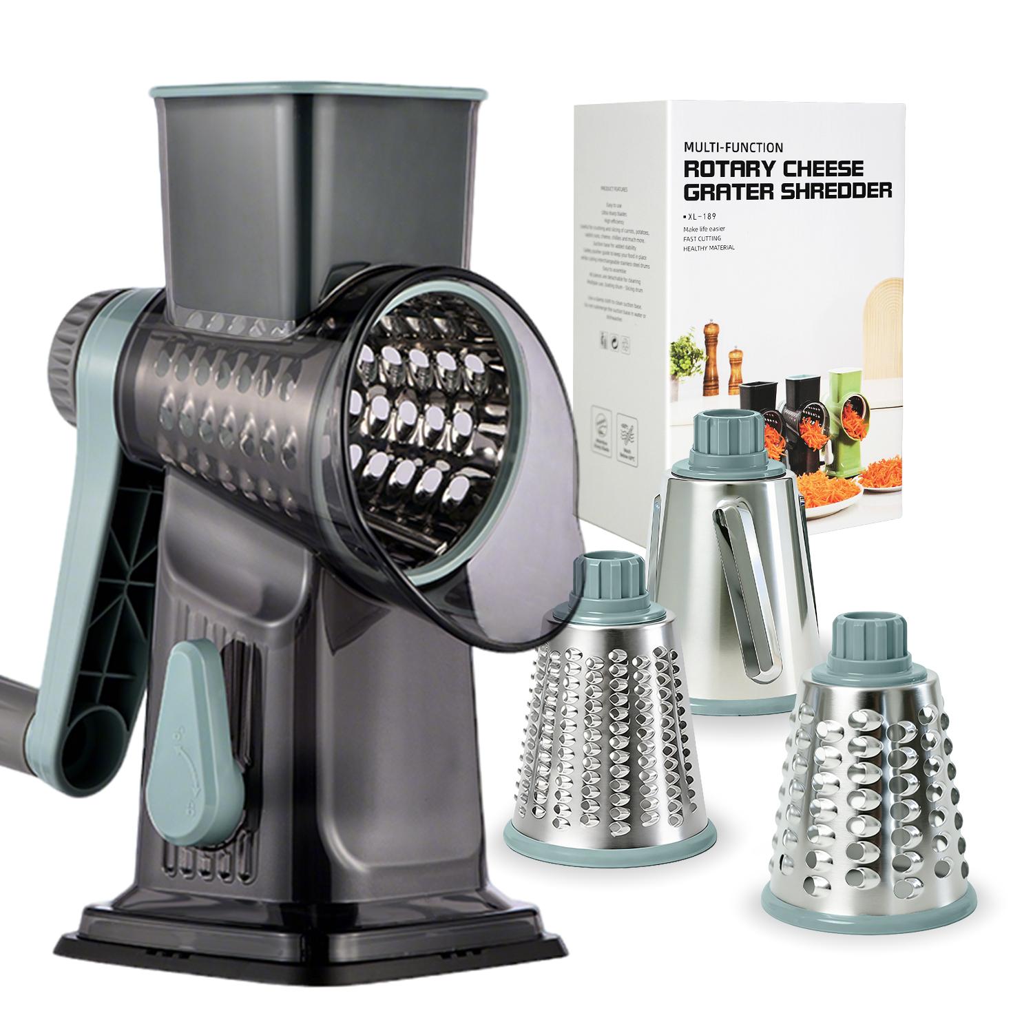 Hand Crank Rotary Vegetable Cutter Multifunctional Drum-Style Grater, Slicer, And Shredder Suitable For Cheese, Nuts, Biscuits, And Ice Manual Kitchen Food Chopper