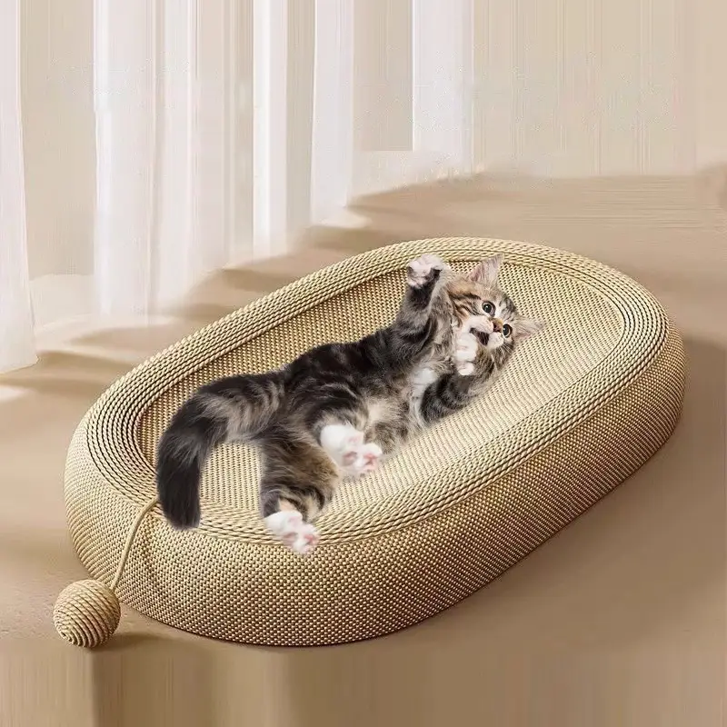 Oval Cat Scratcher Board Bed Kitten Scratching