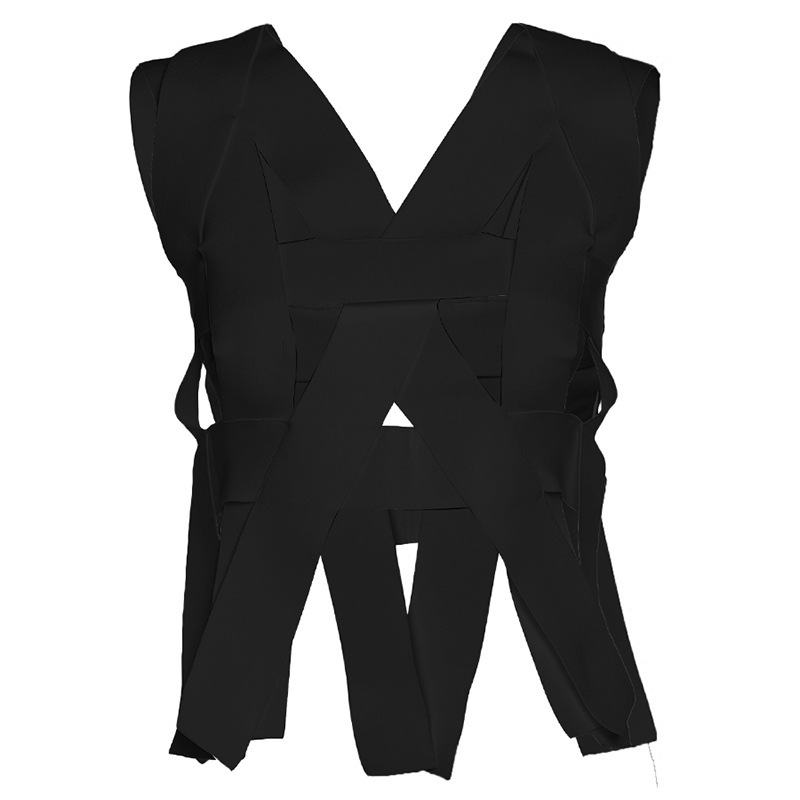 Hollow Out Irregular Show Back Sexy Condole Belt Small Vest