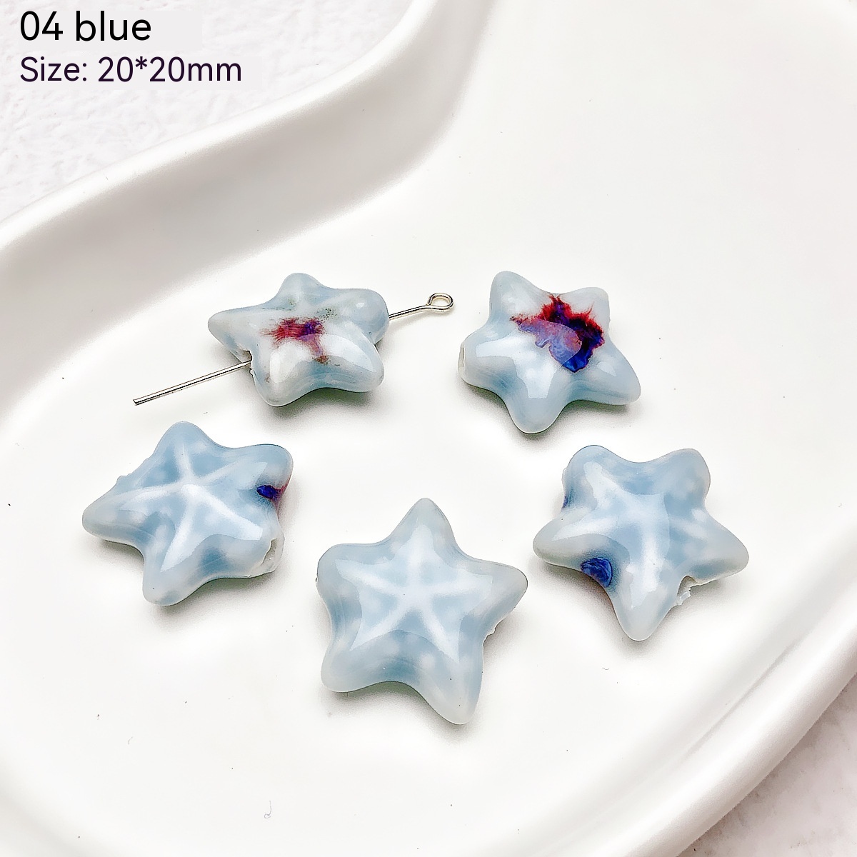 High Temperature Flower Glaze Ceramic Starfish Scattered Beads String