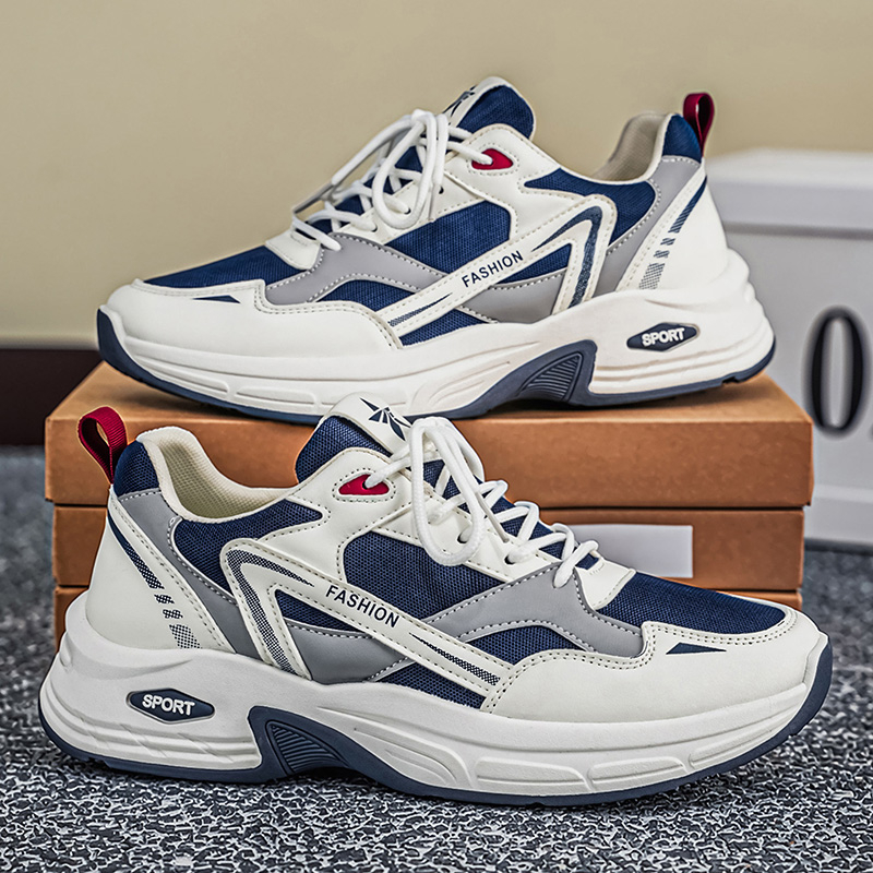 Men's Sports Shoes, New 2026 Summer Breathable Mesh Running Shoes, Platform Dad Sneakers For Male Students