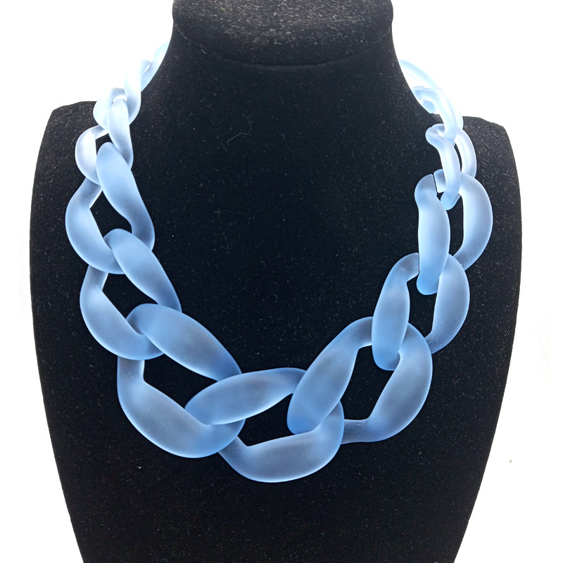 Short Thick Necklace Transparent Glitter  Fluorescent Necklace