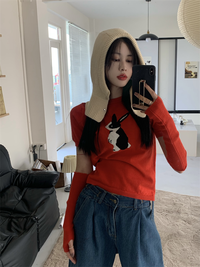 Women's Design Knit Slim Fit Bottoming Shirt Top