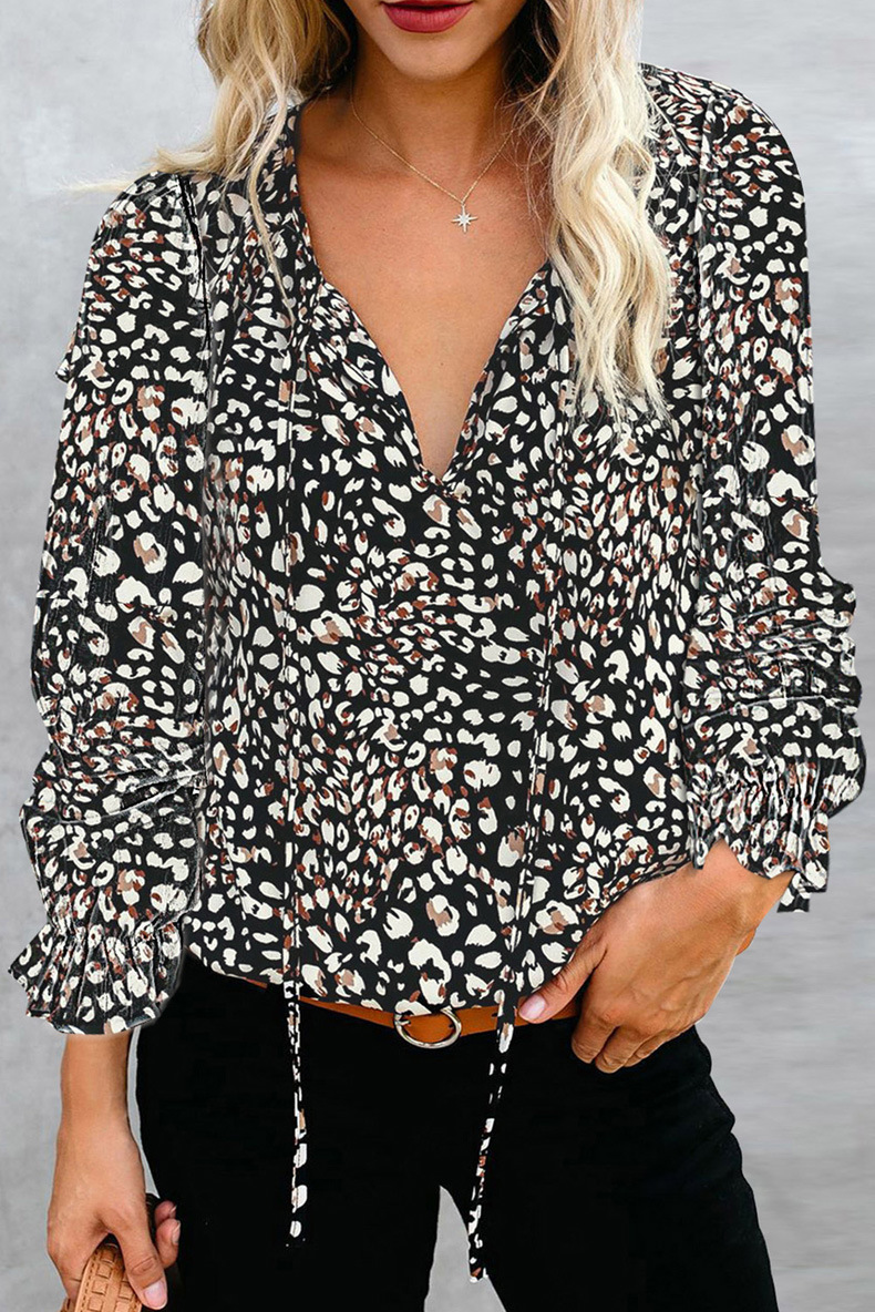 Title 8, Printed Long-sleeved Casual Loose Chiffon Shirt