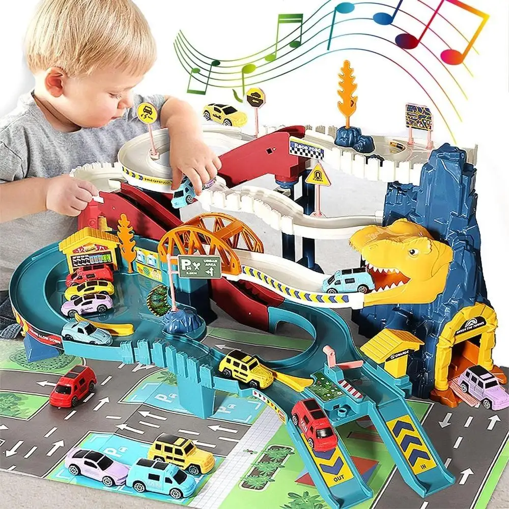 Dinosaur Mountain Adventure Track Toy Set Includes