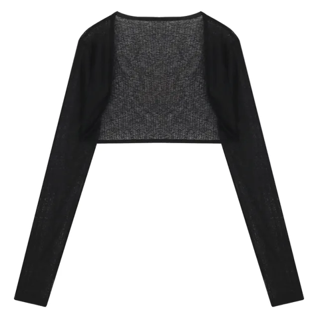 Irregular Tight Fit And Slim Short Inner Top Cutout Cardigan - Shop at LoveMi
