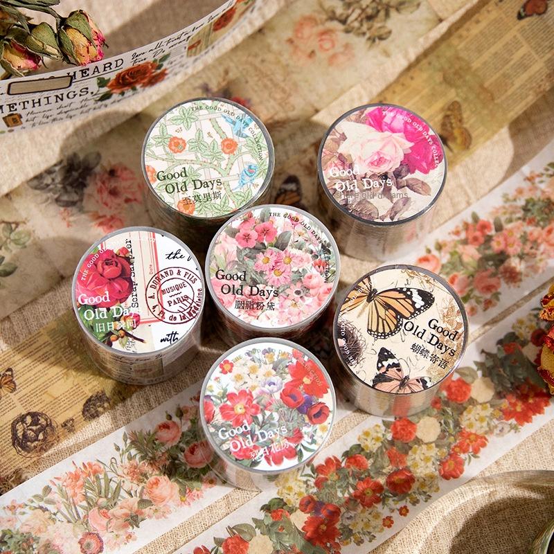 Title 6, And Paper Adhesive Tape Retro Artistic Plant Bu...