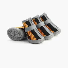 Teddy Bichon Pomeranian Corgi Pet Shoes - Black Orange Flying Weave - View 1