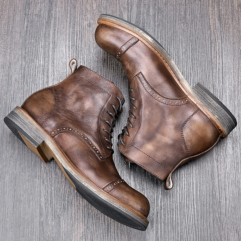 Title 2, Leather British Martin boots men