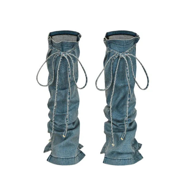 Versatile Shaped Strap Stretch Denim Leg Covers Photo Color - Shop at LoveMi