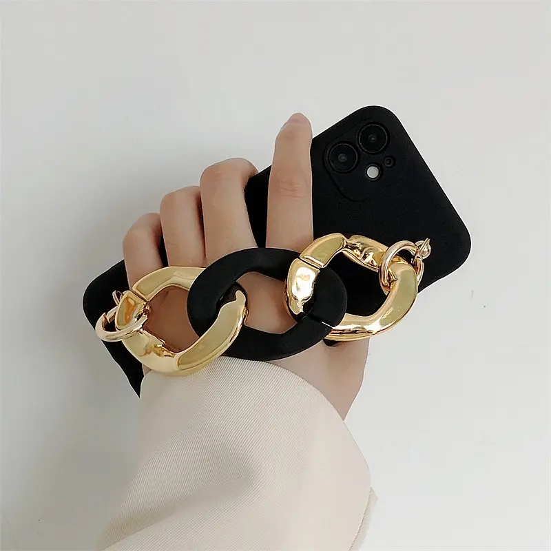Korea Cool Black Electroplated Gold Bracelet Phone Case