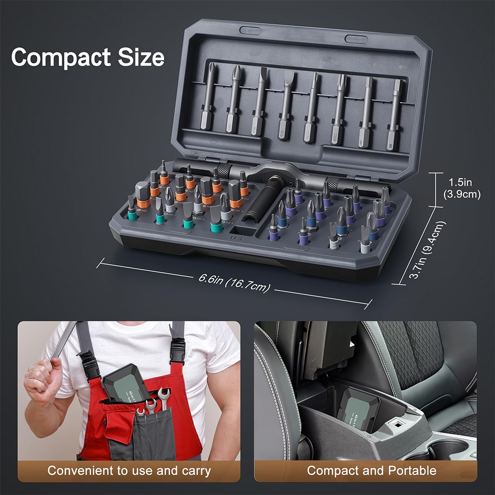 42 In 1 Magnetic Screwdriver Set DIY Ratchet Set,Multi Bit Drive — image 6