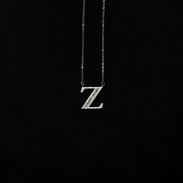 S925 Sterling Silver 26 Letters Pendant Necklace