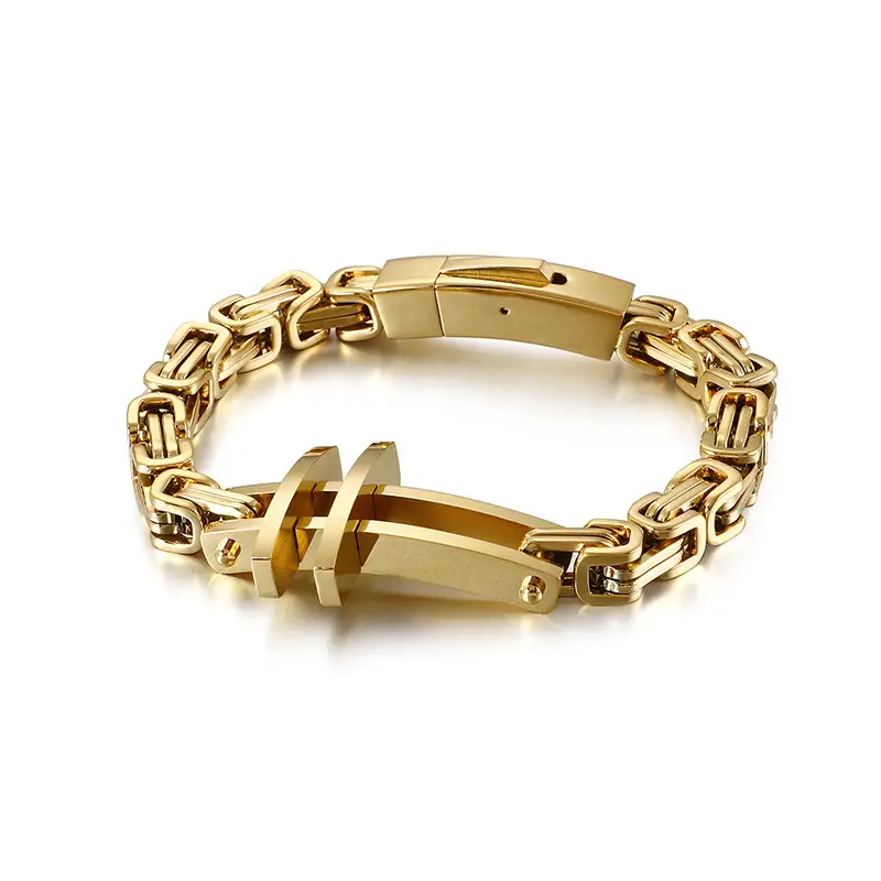 Simple Classic Cross Men's Stainless Steel Bracelet