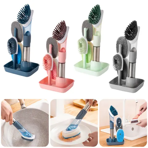New Multifunctional Dish Brush Household Kitchen Oily Sponge Long