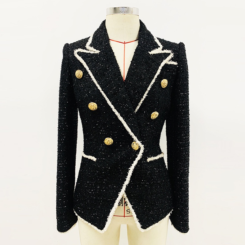 Title 7, Fringe Woolen Double-breasted Slim-fit Suit Jacket