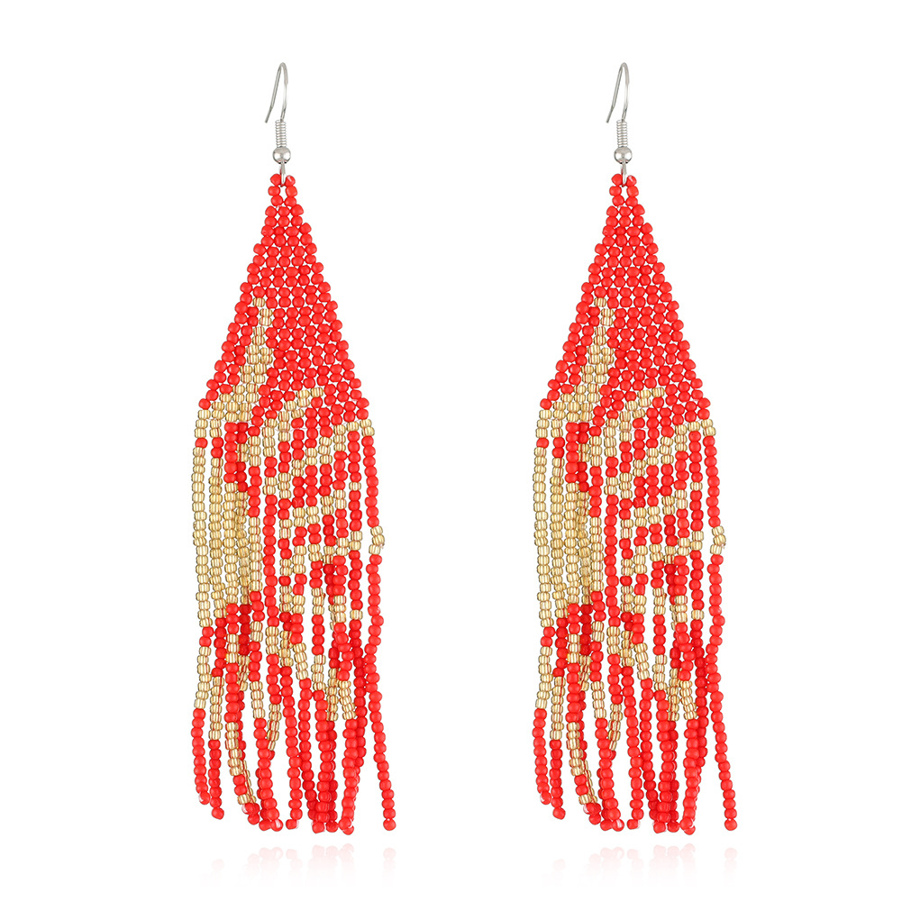 Bohemian Hand Woven Rice Bead Earrings