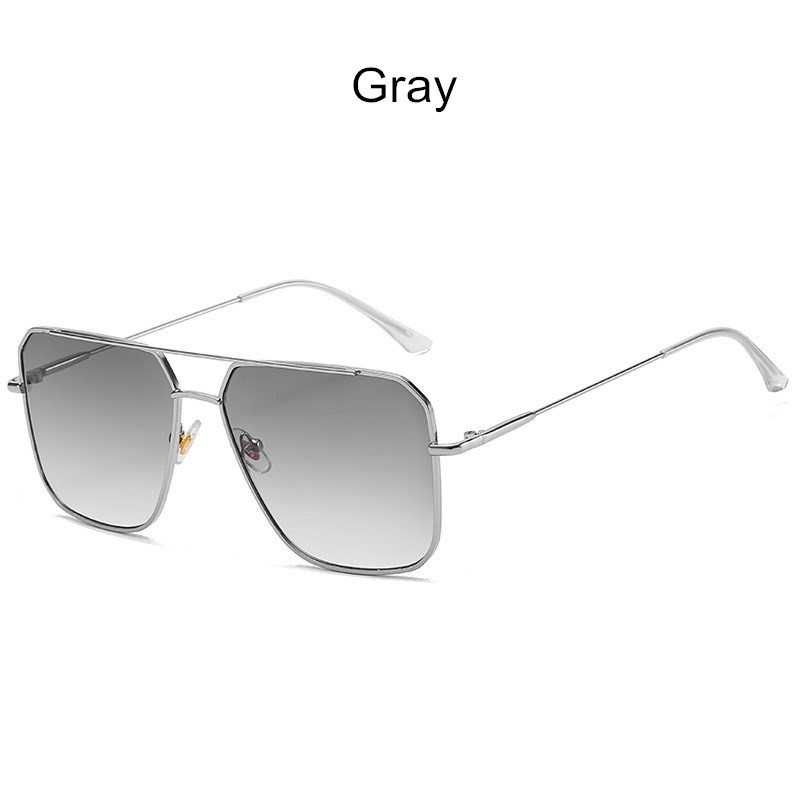 Retro Trend Big Frame Sunglasses Fashion Classic Silver Frame Grey - Shop at LoveMi