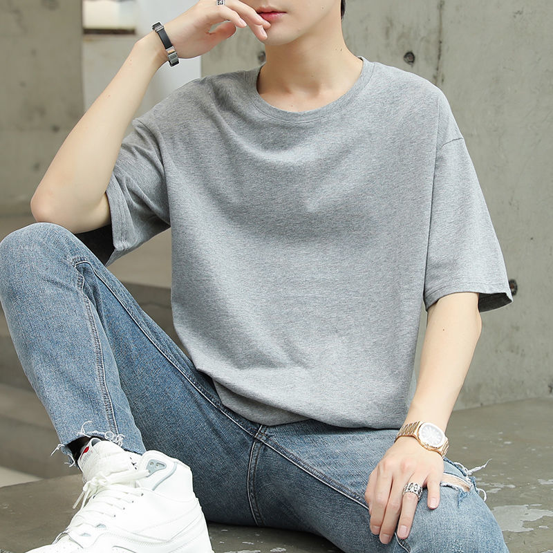 Men's Solid Color Short-sleeved T-shirt