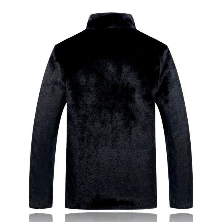 Men's Business Middle-aged Hooded Leather Coat