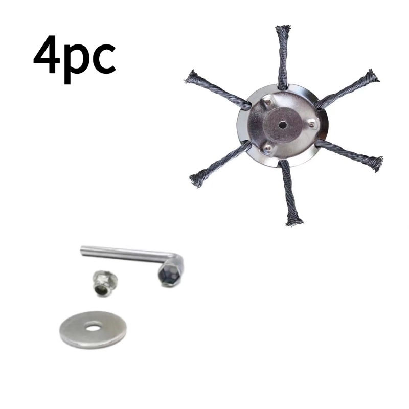 6in Heavy Duty 6Wire Steel Brush Cutter Head, Replacement Disc For Gas  Electric Weed Trimmers